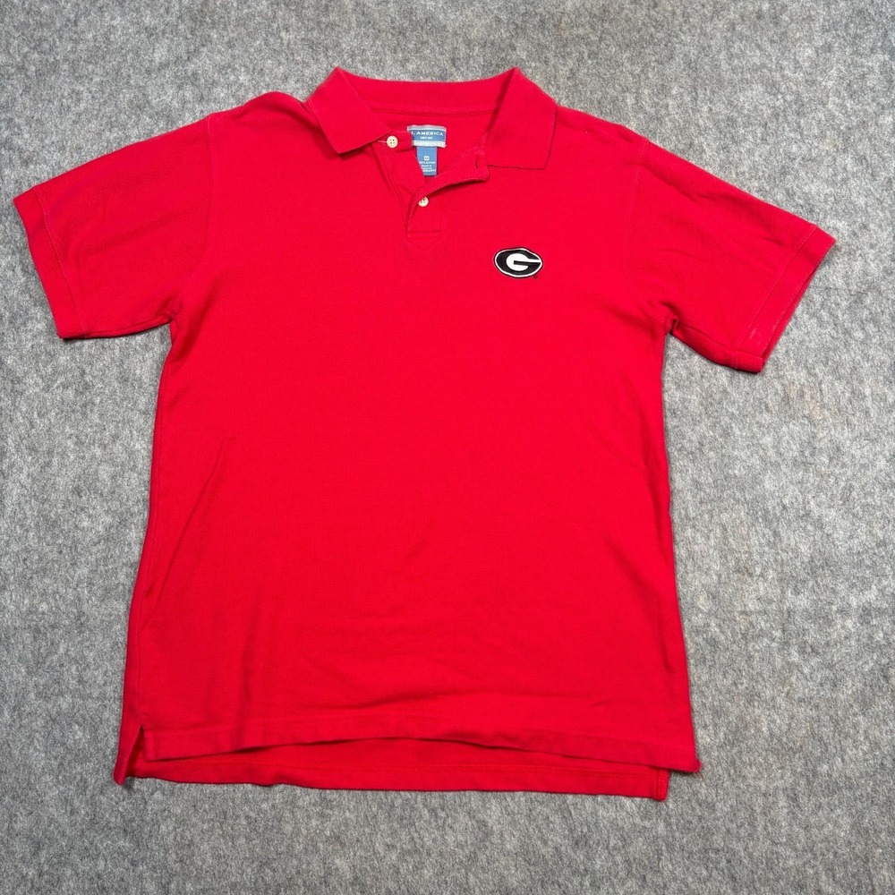 J. America Shirt Men's Size Medium Red Short Sleeves University of Georgia Top